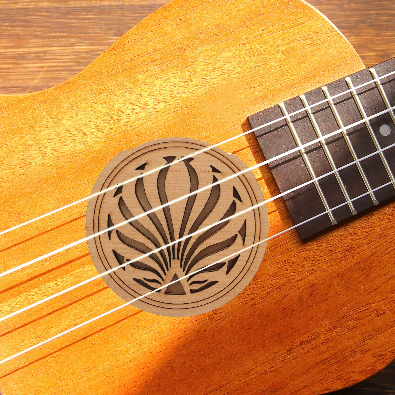 

Guitar Sound Hole Cover Acoustic Wood Material Feedback Control Professional Accessory Standard Size Durable Use