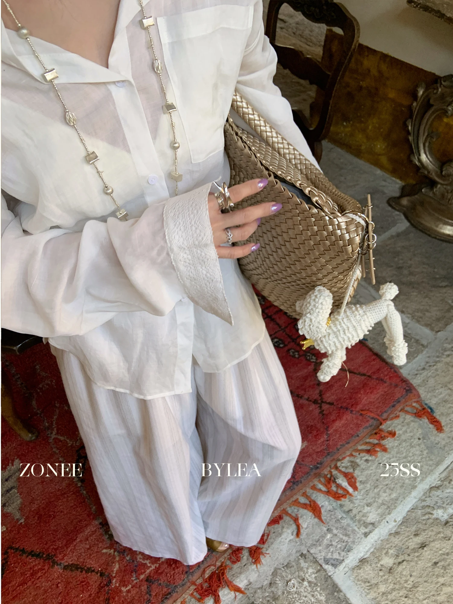 

Zoneelea White Silk Women's irt Loose Fit French Sle Long Sve Sun Protection Pure Color Button up Design