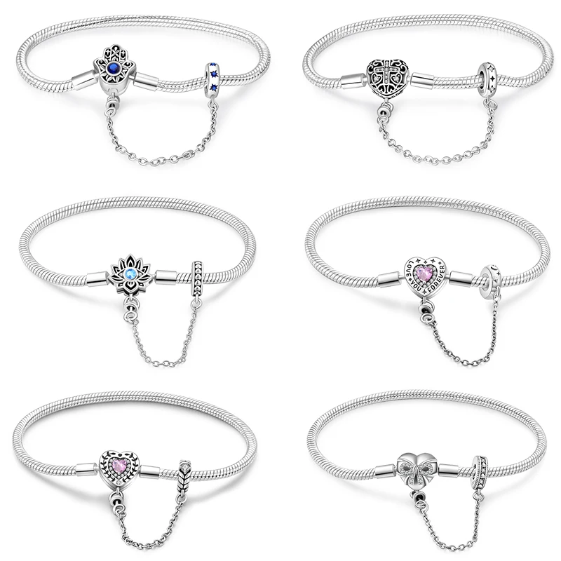 2026 New 925 Sterling Silver 17‑20CM Love Bow Lotus Protects Olive Leaves Bracelet For Women Exquisite Anniversary Jewelry Gifts