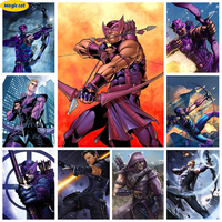 Hawkeye Diy Diamond Painting Marvel Comics Characters Hand 5D Diamond Embroidery Cross Stitch Kits Mosaic Wall Home Decor Gifts