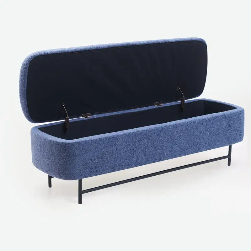 مقعد داخلي باللون الأزرق الداكن لغرفة المعيشة أو غرفة النوم أو نهاية السرير أو مقاعد أثاث المدخل