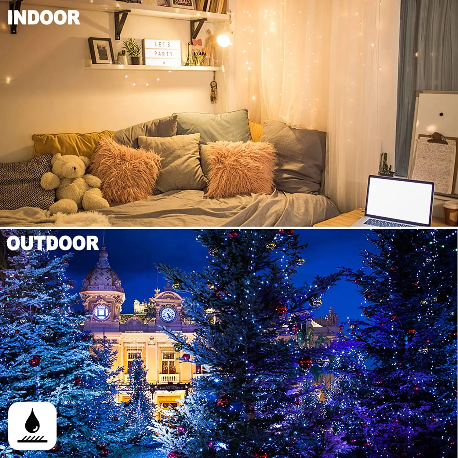 10M USB Voice Control Tuya WIFI RGBCW Smart Copper Wire String Fairy Led Christmas Lights For Wedding And Garden Decoration