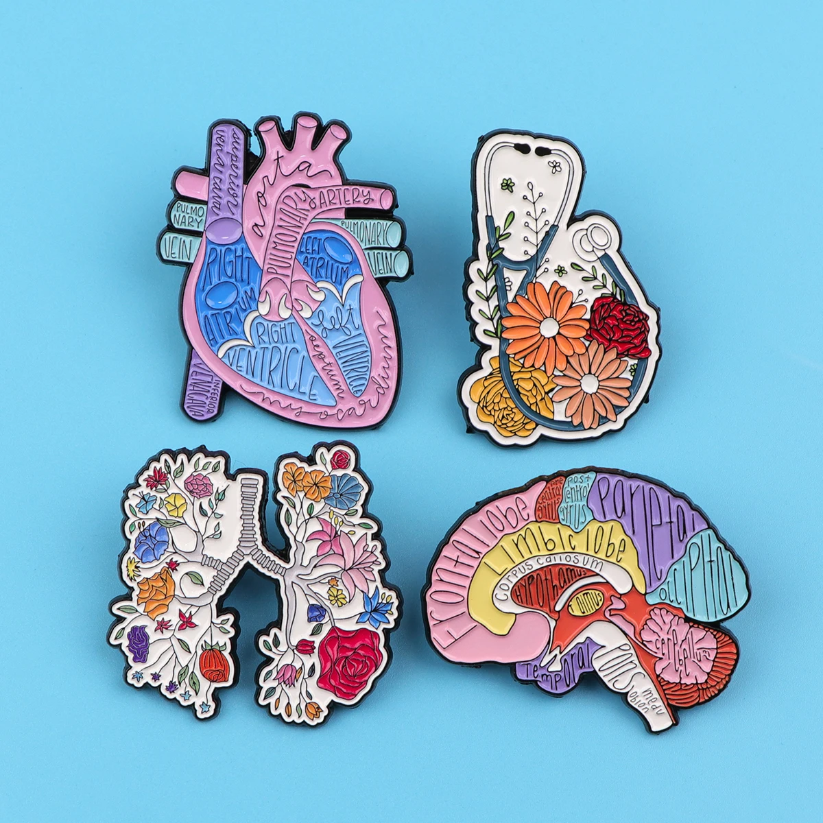 Human Organs Brain Heart Lungs Enamel Pin Brooch Pins Lapel Pins Badge on Backpack Clothes Accessories Fashion Jewelry Kid Gifts image 2