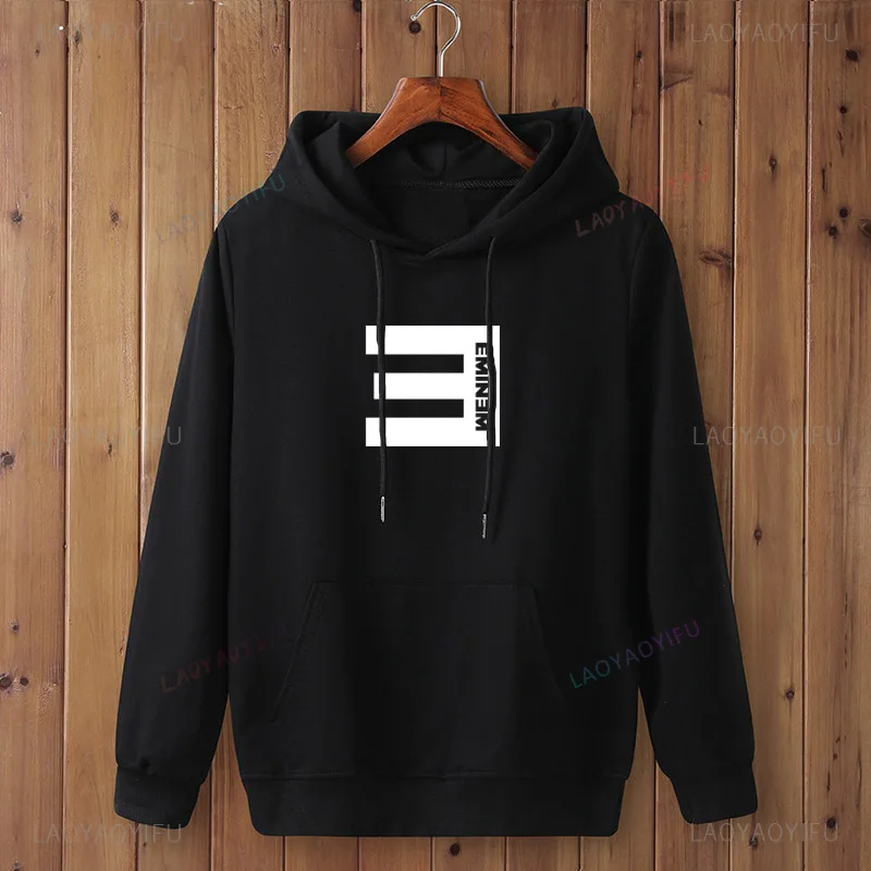 Eminem Printed Thick Sweater Sportswear Winter Novelty 2024 New Fashionable Versatile and Men's Hooded Sweatshirt Warm hoodie