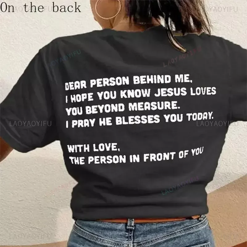 T-shirt unisexe Hipster pour femme, lettres, amour derrière moi, comme Jésus, drôle, décontracté, mode, citation, coton, 51, hypothèque
