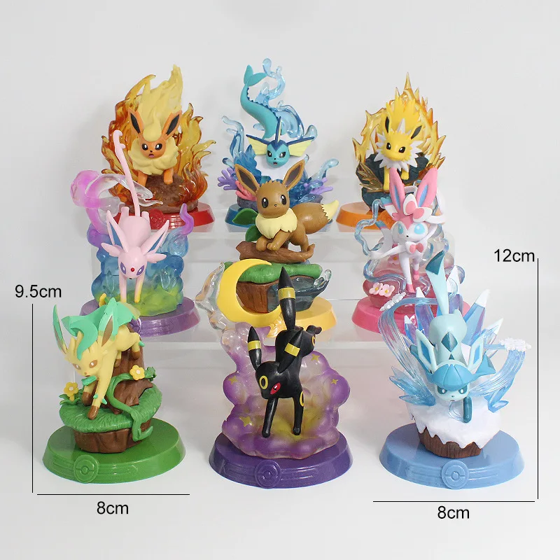 

New Anime Pokemon Funism Adventure Eevee Family Suit Blind Box Jolteon Sylveon Action Figure Collection Model Kids Toy Gift
