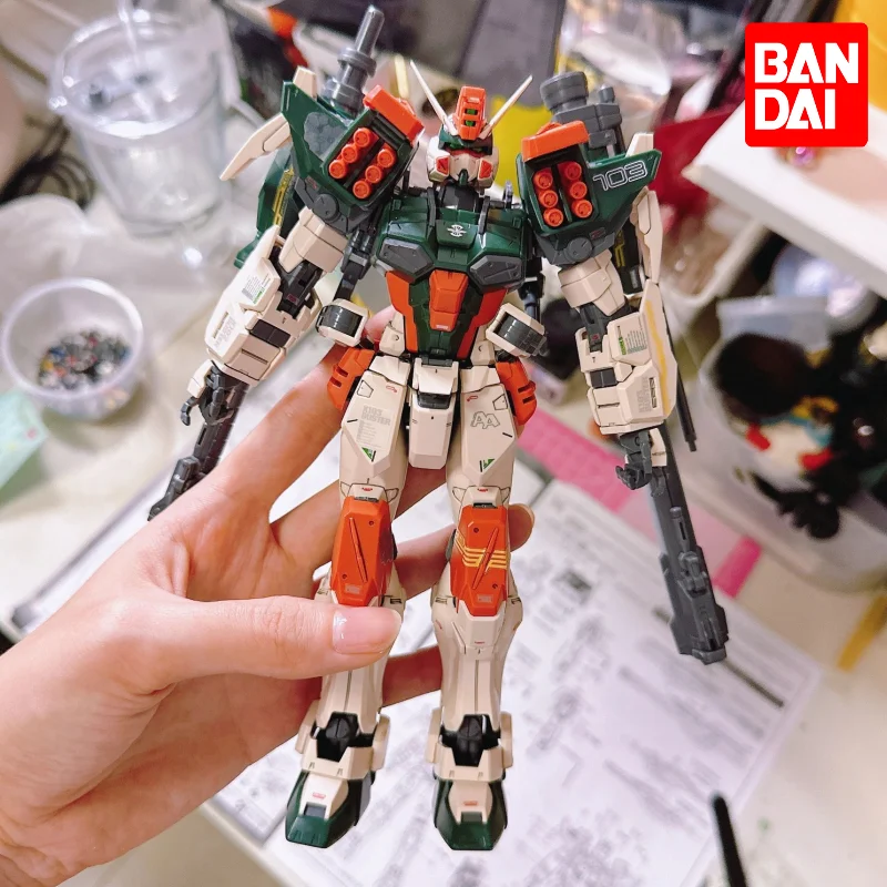 Bandai Gundam Model Kit Anime Figure MG 1/100 GAT-X103 Buster Genuine Gunpla Robot Model Action Toy Figure Toys for Children