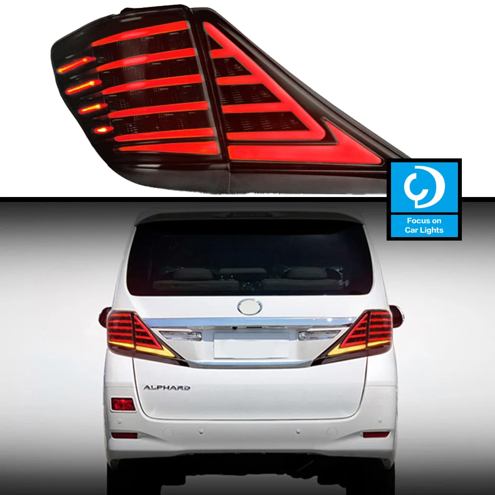 Taillights Styling For Toyota Alphard Vellfire 2007-2013 Taillight LED DRL Running Signal Brake Reversing Parking 4PCS