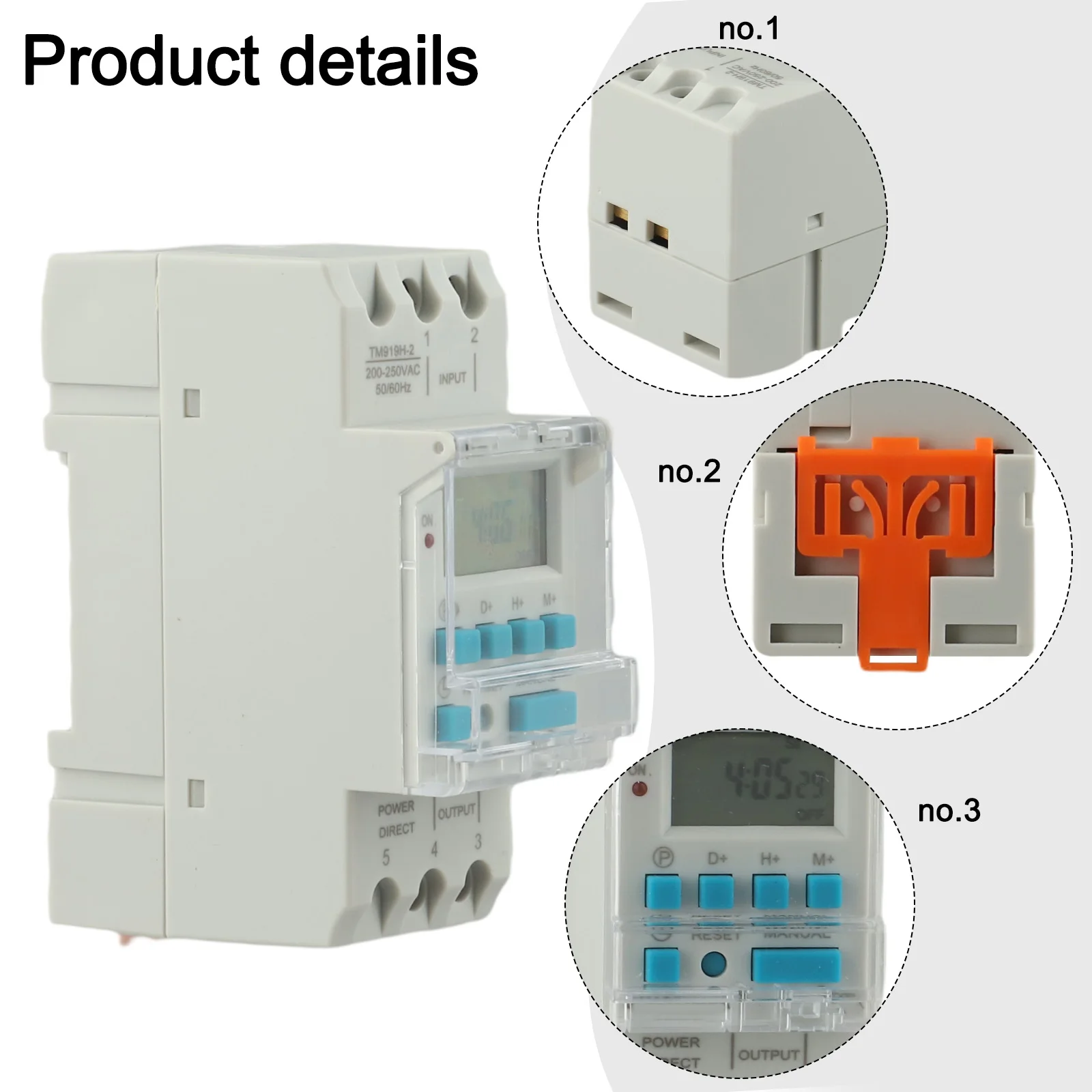Automatic Time Correction 7 Days Programmable Timer 35x65x87mm Electrical Socket Temperature Range 10-50 Degrees Celsius