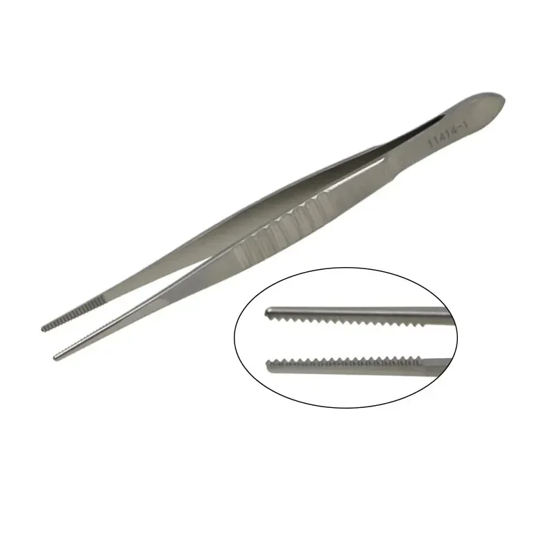 GREATLH Stainless Steel Ophthalmic Forceps with Teeth Eye Tweezers Ophthalmic Surgery Instrument