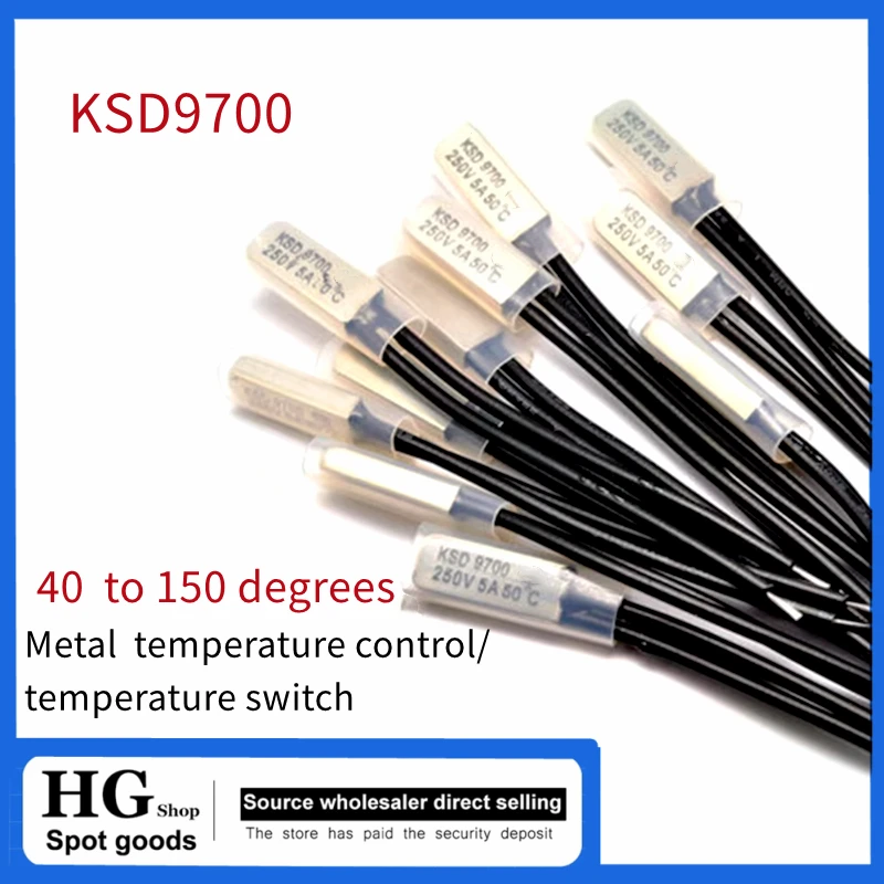 5PCS KSD9700 Normally closed 5A 250V 40C 70C 90C 40 to150 Degree Celsius Thermostat Thermal Protector fuses Temperature Switch