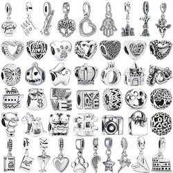 NEW Silver Color Heart Angel Lady DIY Pendant Beads Jewelry Accessories Gift Suitable For Charm Bracelet