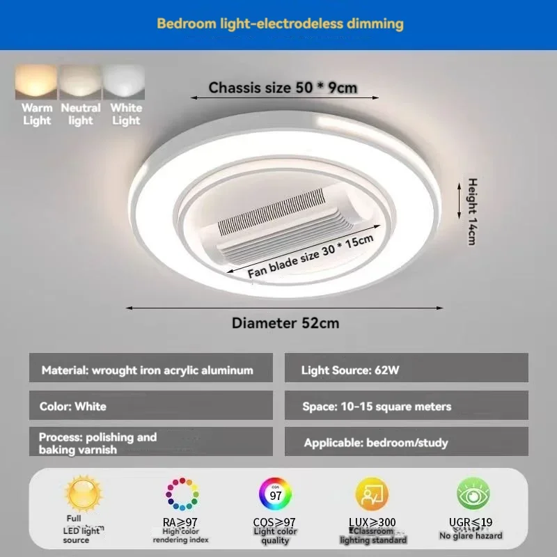 Imagem -05 - Bladesess Led Ventilador de Teto com Luzes Controle Remoto Iluminação Moderna para Sala e Quarto Novo