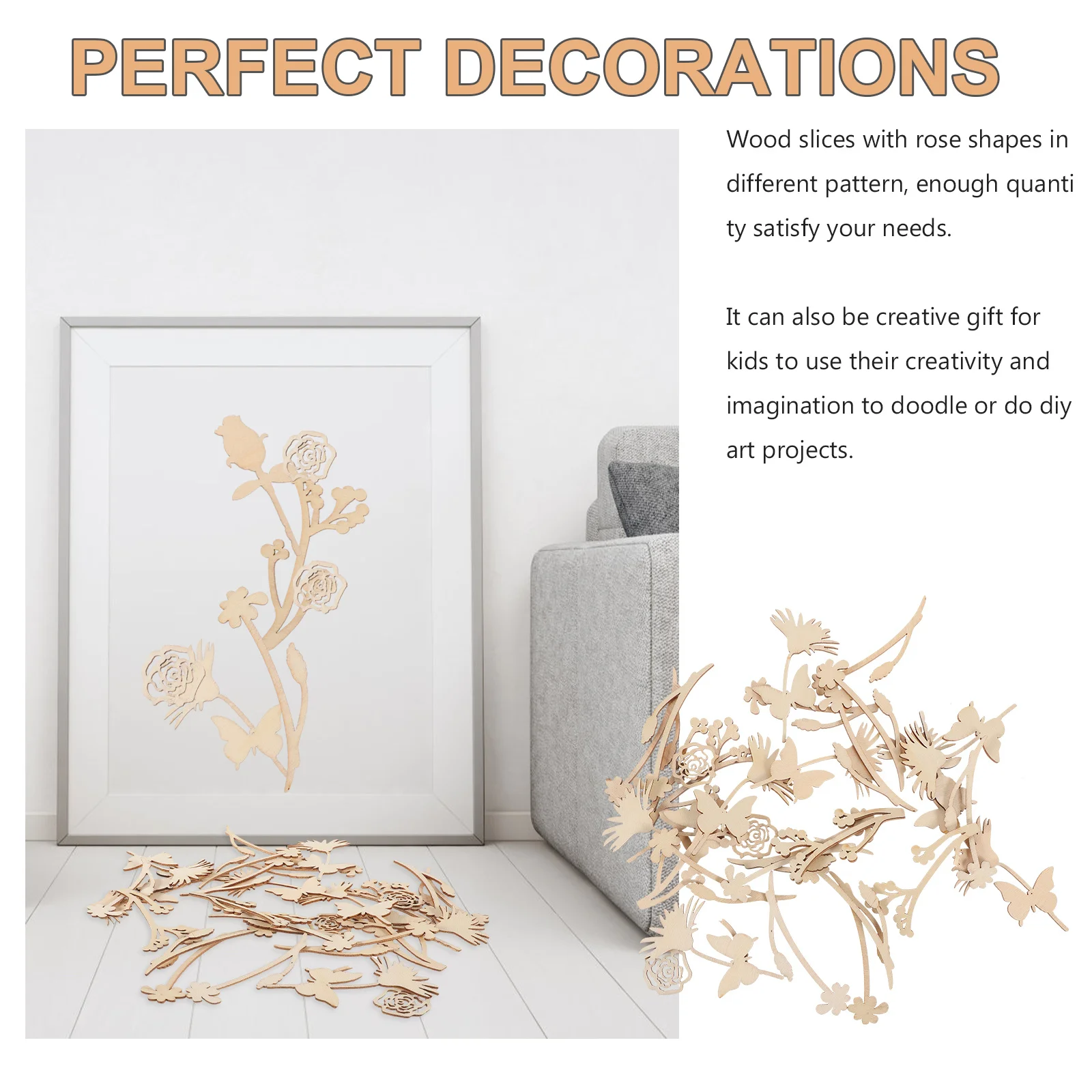 

30Pcs Poplar Wood Slices Rose Floral Shape Assorted Pattern Smooth Surface for DIY Crafts Wedding Decorations Wooden Art