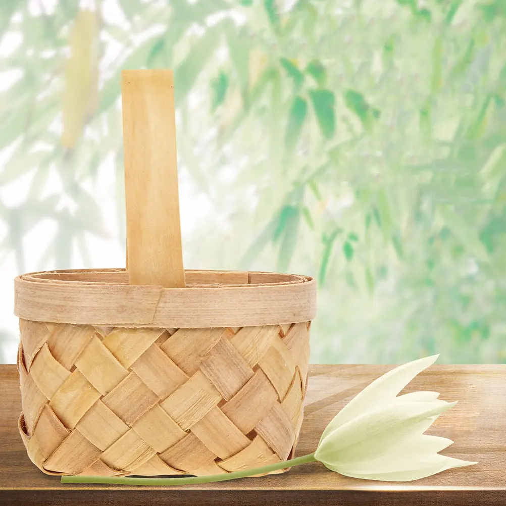 

10 Pcs Crafts Girl Wicker Storage Basket Woven for Wood Little Handheld Baskets