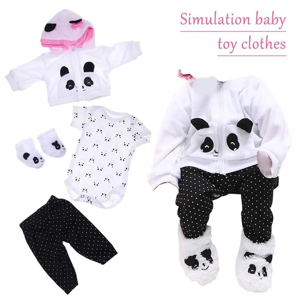 

HGYCPP Toy Clothes for 17-18 inch Doll Girl Panda Outfit Accessories 4pcs Matching Clothes