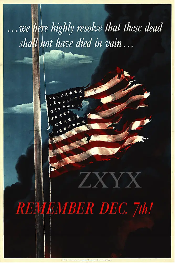 Remember December 7th Vintage World War II Two WW2 US Military Propaganda Poster