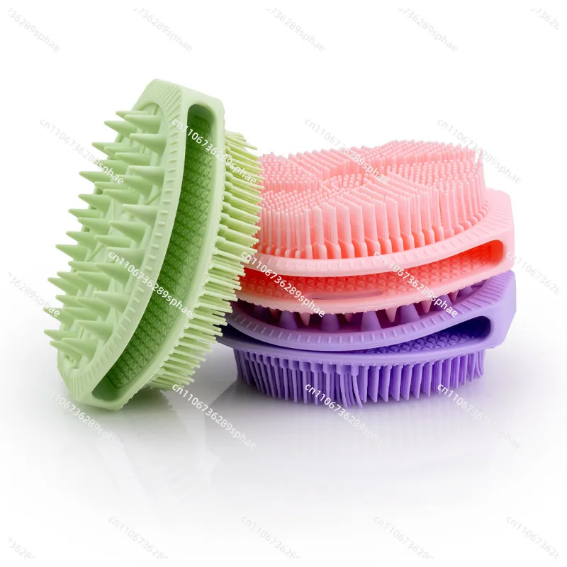 

Новая двусторонняя силиконовая щетка для душа с мягкой щетиной для мытья головы и тела