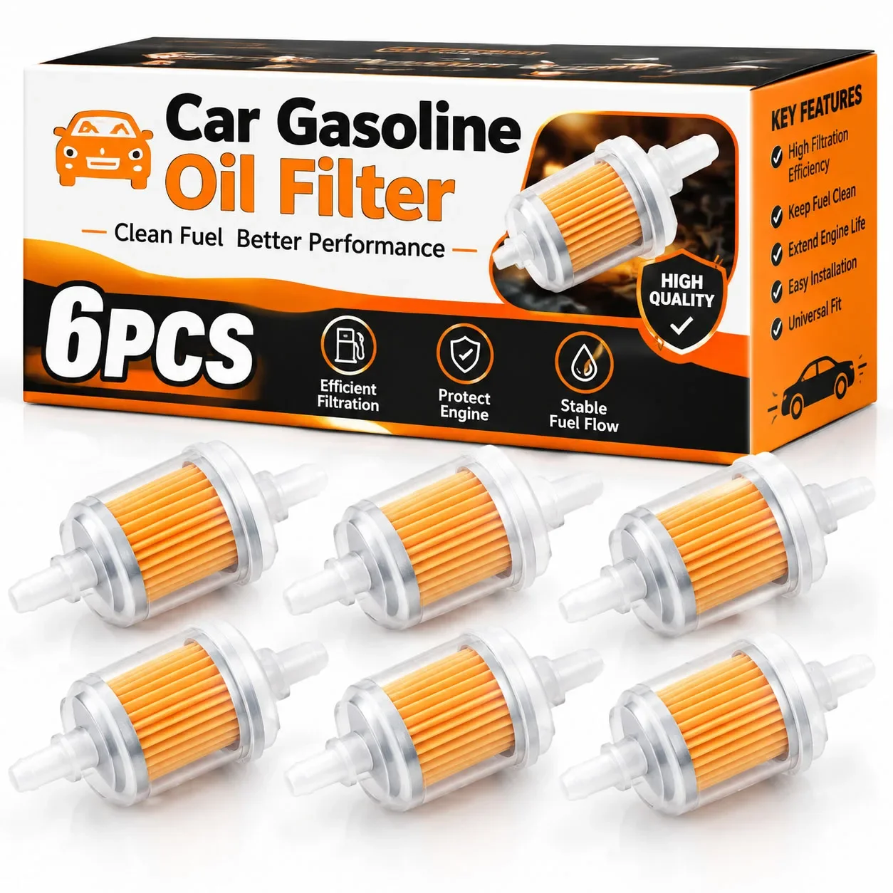 Universal Motorcycle Car Inner Fuel Filters Auto Petrol Motor Machines Parts Fit  Pipe Vehicles Dirt Pocket Bike