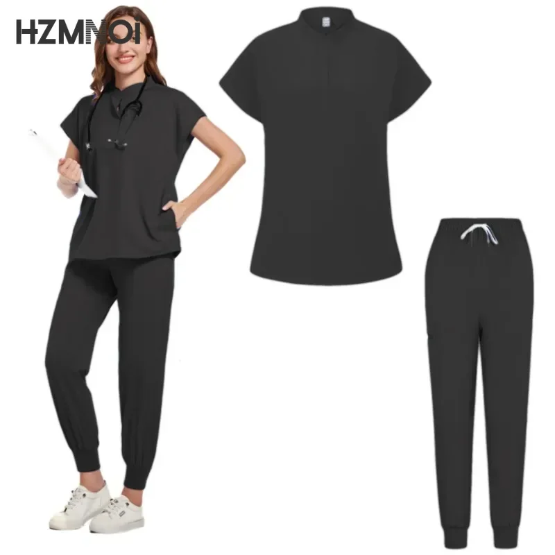 Uniforme médico Multicolor para hombre y mujer, ropa de manga corta para correr, laboratorio, Spa, alta calidad, ajustado, elástico, transpirable, exfoliante