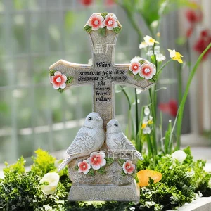 

Solar Bird Garden Light Resin Memorial Ornament Outdoor Yard Cemetery Decor Creative Solar Lamp Garden Figurine Statue