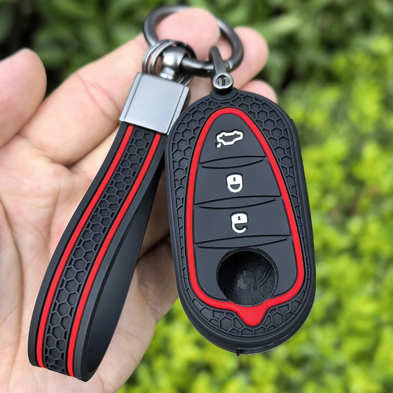 Silicone Key Cover Holder For Alfa Romeo Giulietta Myth Junior 4C Romeo Mito Myth 159 GTO GTA Car Accessories Keychain