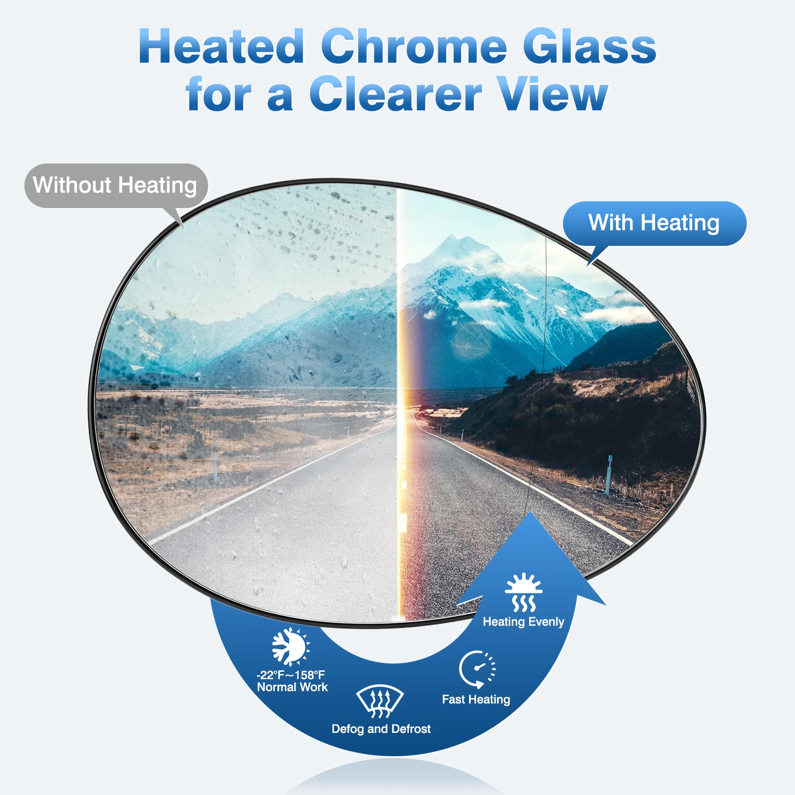 مرآة الرؤية الخلفية الجانبية الساخنة زجاج أبيض/أزرق لميني كوبر R55 R56 R57 2007-2014 51162755625 51162755626 الجانب الأيمن الأيسر #3