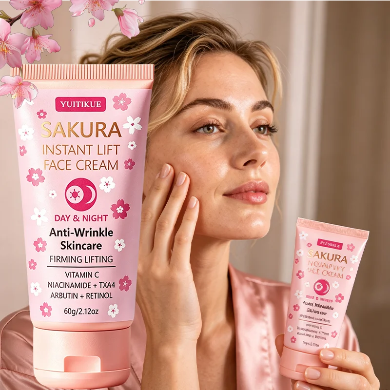 YUITIKUE Sakura Instant Lift Face Cream 60g Retinol Niacinamide Anti-Wrinkle Firming Day & Night Facial Skin Care Cream view 5