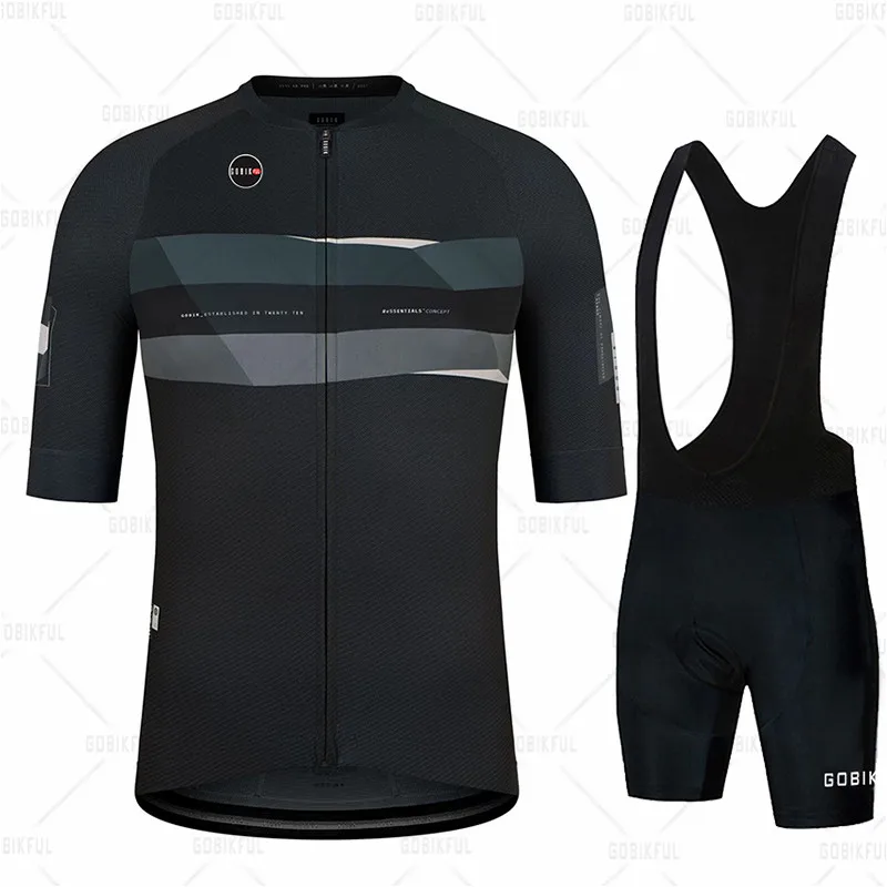 Salexo Cycling Clothing Men Cycling Set Bike Clothing Breathable Anti-UV Bicycle Suits Wear Bib Short Sleeve Jersey Clothes