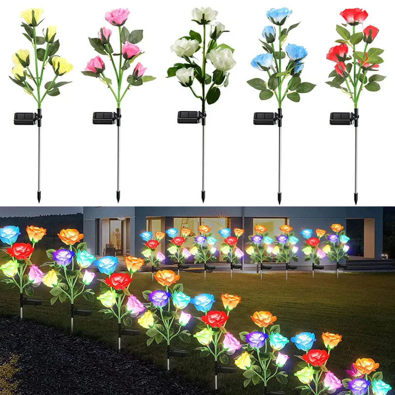 

Solar Powered LED 5-Head Lawn Light Outdoor Waterproof Courtyard Landscape Light Atmosphere Decorative Floor Mounted Light