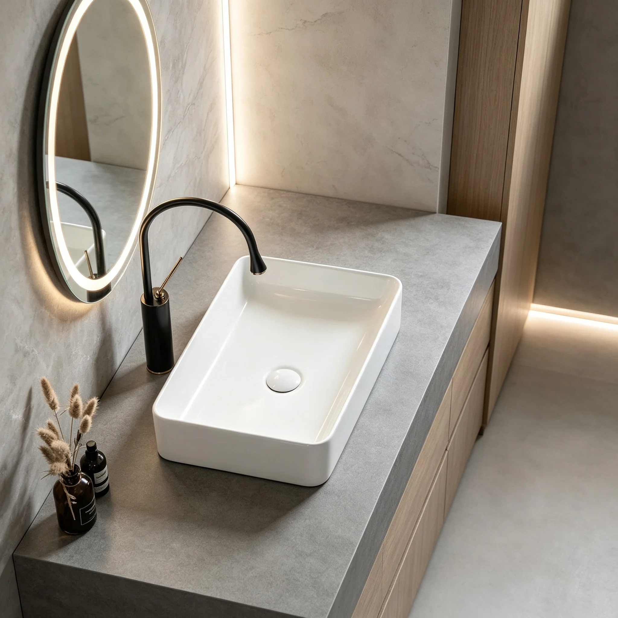 Modern Simple Deepened White Ceramic Sink - Household Bathroom & Balcony Wash Basin with Efficient Drainage