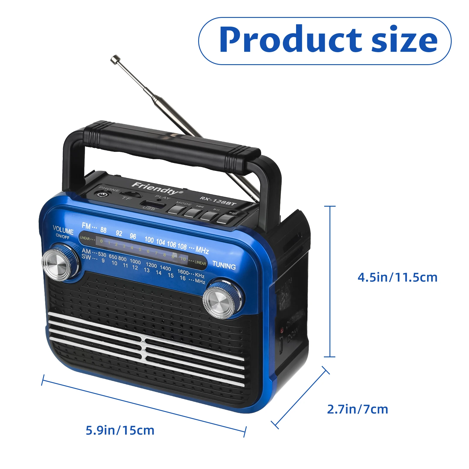The New AM FM Portable Radio Has the Best Receiving Effect and Supports USB/TF Card Insertion. It Is a Must-Have for Music Lover