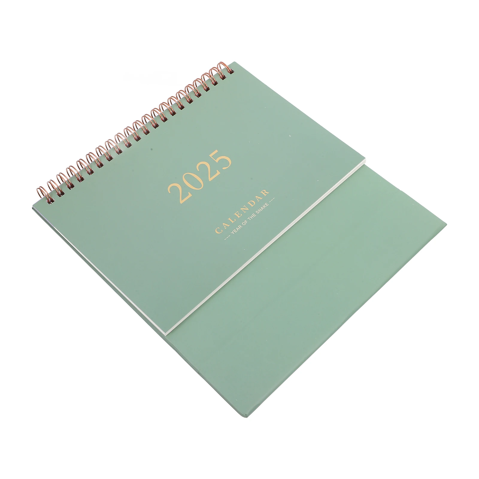 

2025 Golden Desk Calendar Thick Paper Sturdy Metal Delicate Calendar Binding Office Home Table Decor Academic