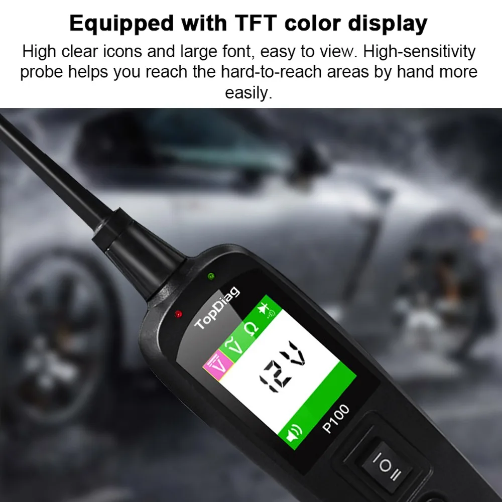 Topdiag P100 Power Scan Car Electric Circuit Tester Probe Car Diagnosis 12V 24V Battery Tester Automotive Diagnostic Tool