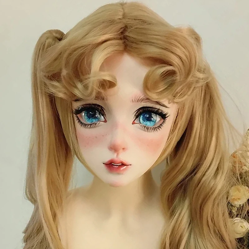 شخصيات أنيمي تأثيري أنثى/فتاة الراتنج كامل الرأس/نصف عقال قفل BJD قناع شخصيات كرتونية تأثيري Kigurumi أو قناع