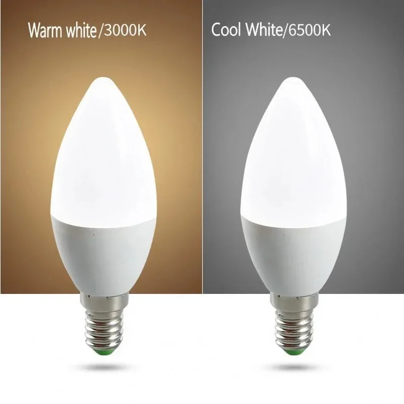 Pop 10 Pieces/Lot E14 E27 LED Candle Light Bulb 7W 9W Indoor Lamp Warm/Cold White Home Decor Chandelier 220V 240V