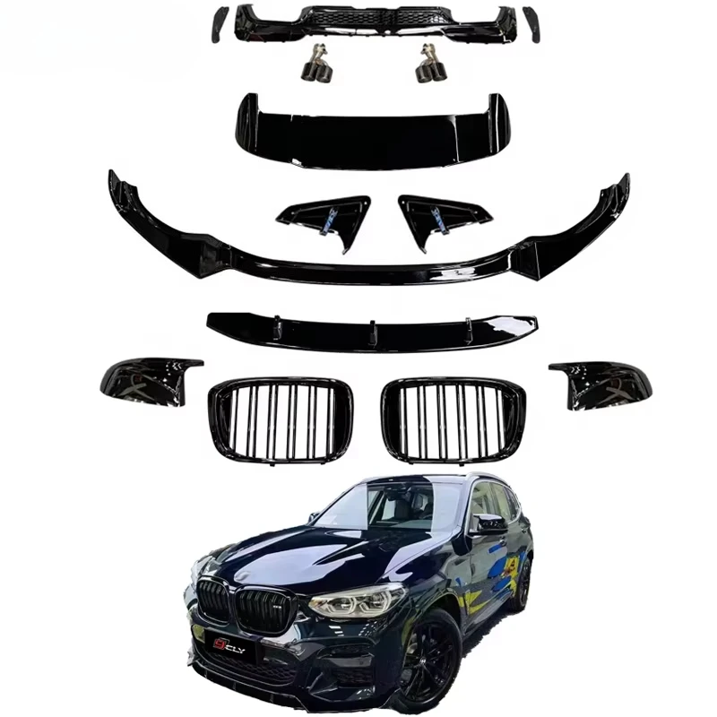 

Factory Wholesale Car Body Kit for BMW X3 G01 2018-2021 Upgrade Black Warrior Body Kit Front Lip Mirror Cover Diffuser Pipe