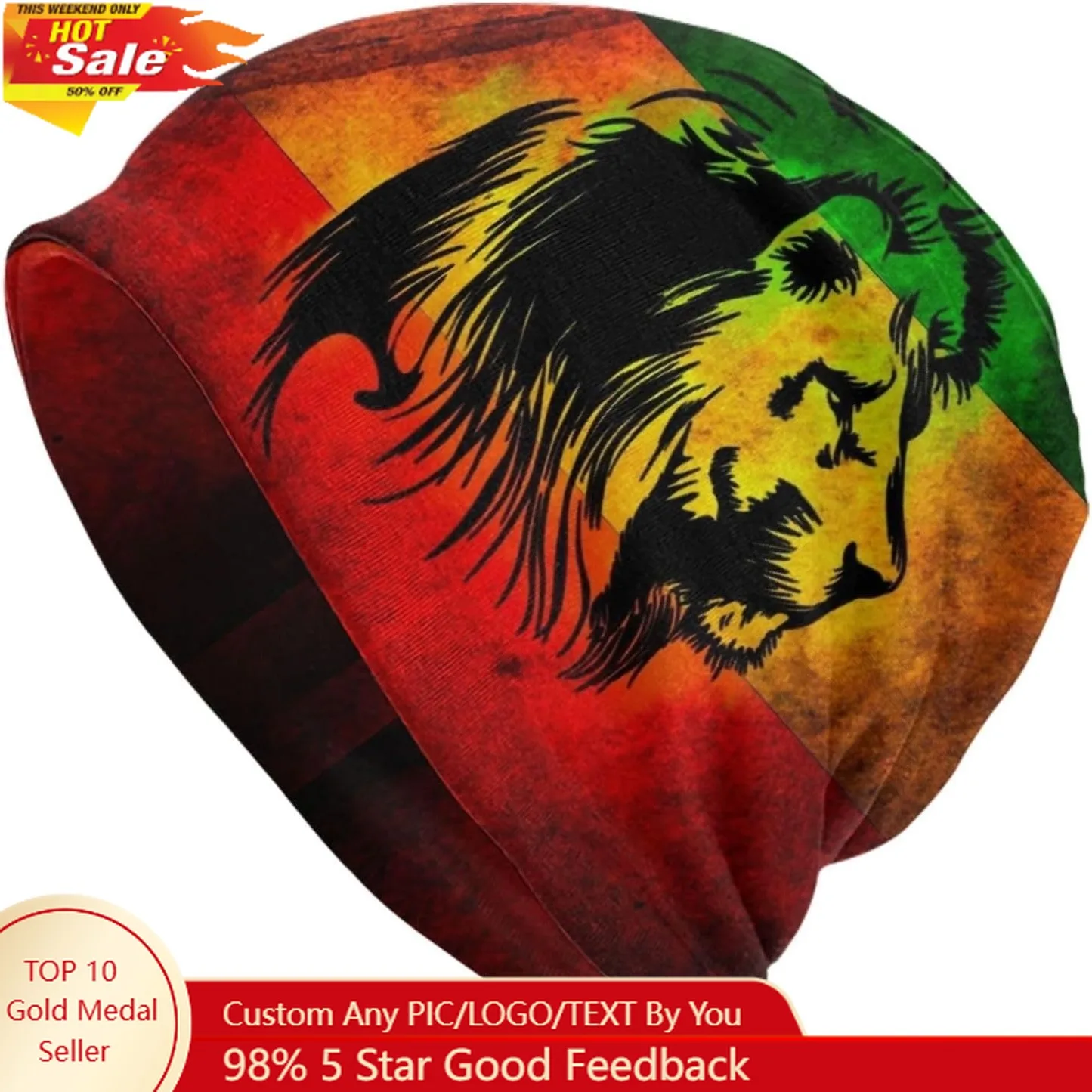 

Jamaica Flag Beanie hat Knit hat Skull Cap Slouchy Warm Headwear for Jogging Cycling Adult Women Men