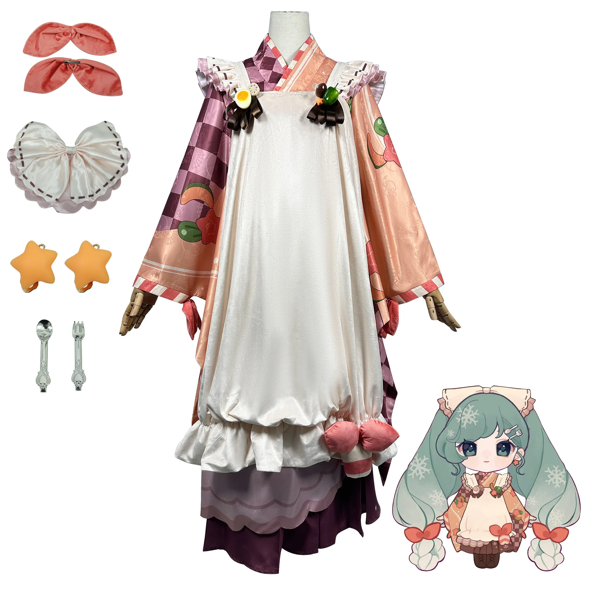 

Virtual Idol Future COS Suit Snow Cosplay Women's Skirt And Wind Costume Set