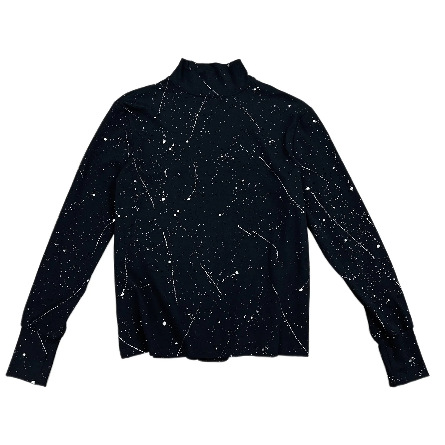 2025 New Spring and Autumn Starry Sky Long Sleeve T-Shirt for Men, Stylish and Trendy Slim Fit Gold Stamping Base Shirt Top