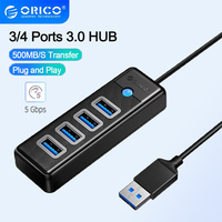 ORICO USB3.0 5Gbps HUB 4 Ports Expansion High Speed Mini Usb Splitter OTG Adapter For Desk PC Computer Accessories HUAWEI Xiaomi