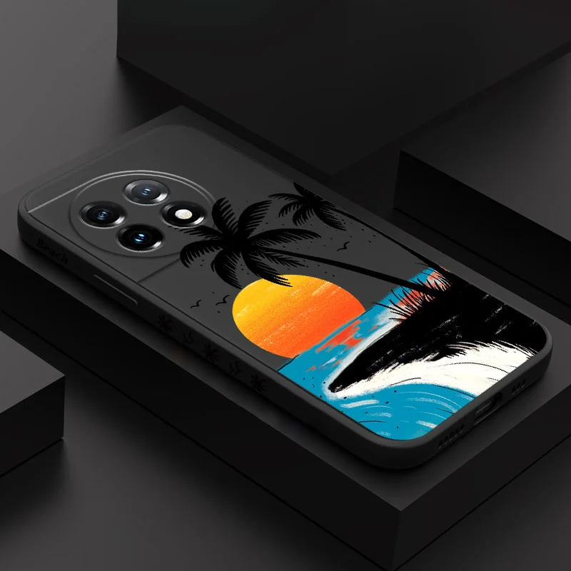 

Sunset Beach Phone Case For Oneplus 13 13R 12 12R 11 11R 10 10R 10T 9R 9RT 9 8T 8 7 7T Pro 5G Liquid Silicone Cover