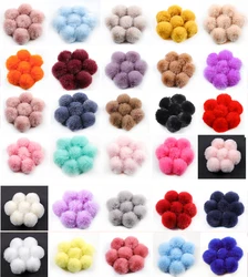 5pcs DIY 4cm Fluffy Faux Rabbit Fur Pom Pom Ball for Women's Shoes, Handbags, Keychains, Hats, and Crafting Accessories