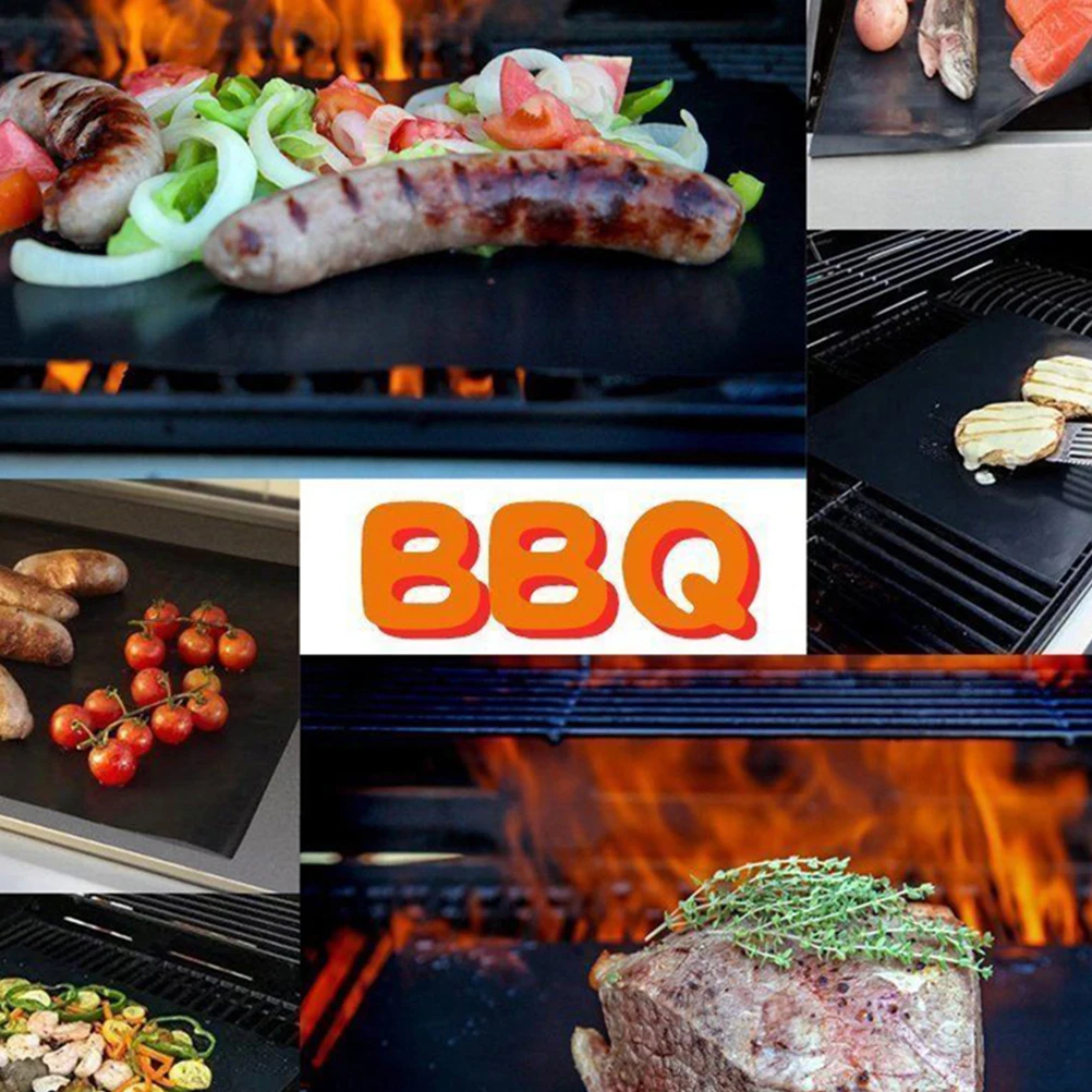 

3 PCS Barbecue Mat Outdoor Non-stick Mesh Reusable Hibachi Grill BBQ Baking Pad Charcoal
