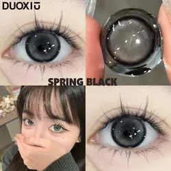 DUOXIU 1Pair Myopia Lenses Blue Color Contact Lenses for Eyes Lenses With Diopters Prescription Fashion Lenses 0-8.00 Degrees