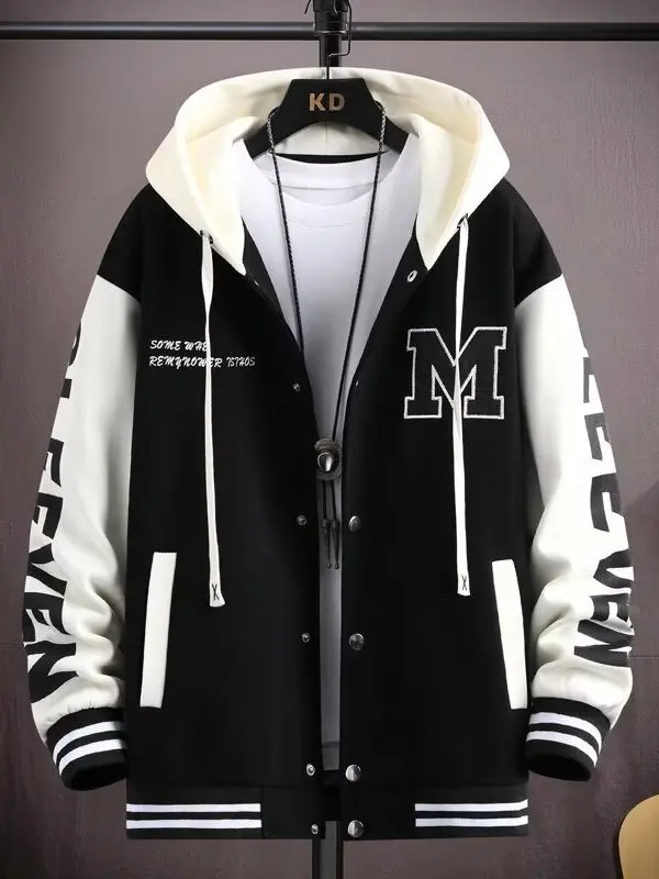 

Teenage Boys Baseball Jaet Hooded Casual Coat High School Middle School Students Quanzhou ii Men's Clothing