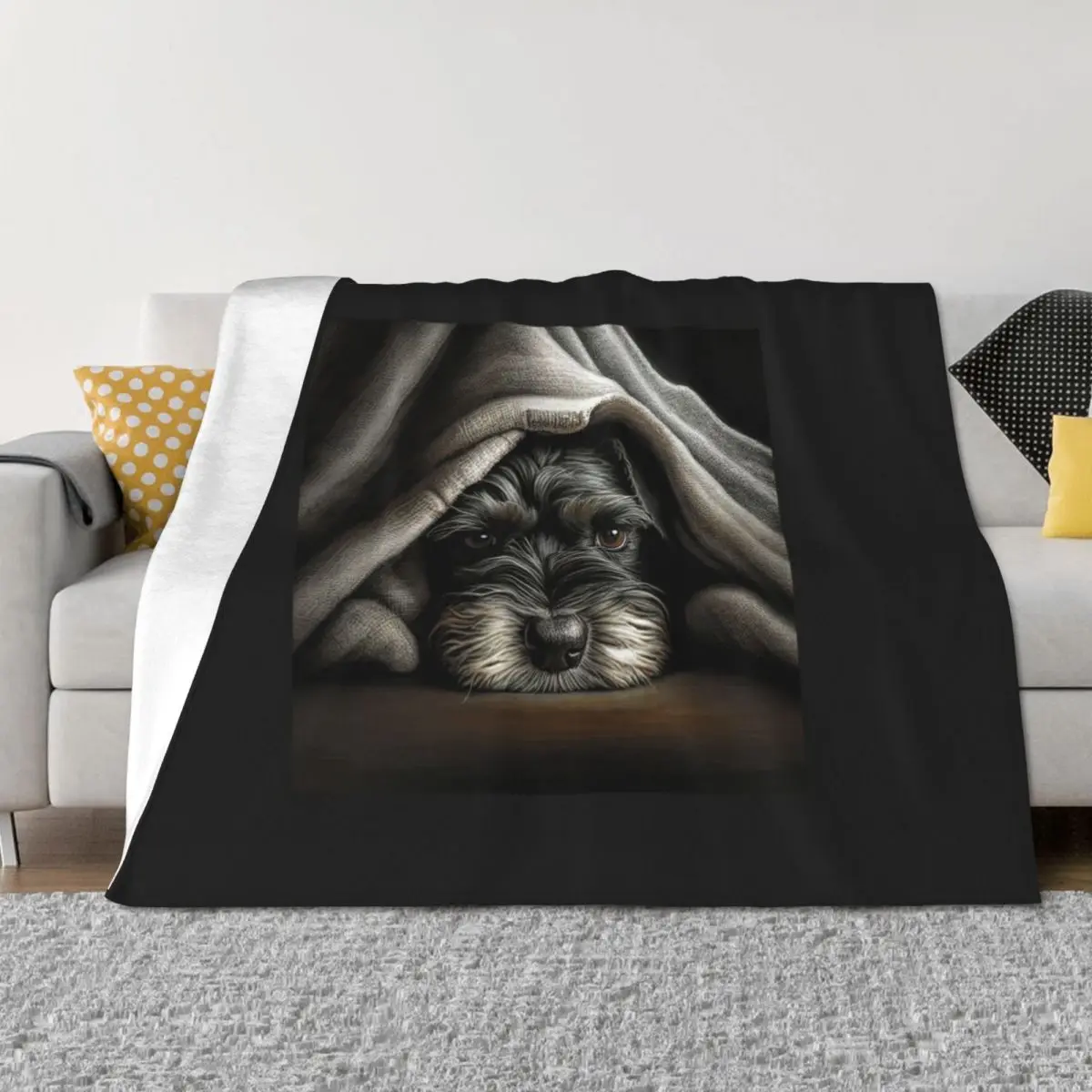 

Cute Mini Schnauzer Throw Blanket Summer Beddings Sofa Furry Tourist Blankets