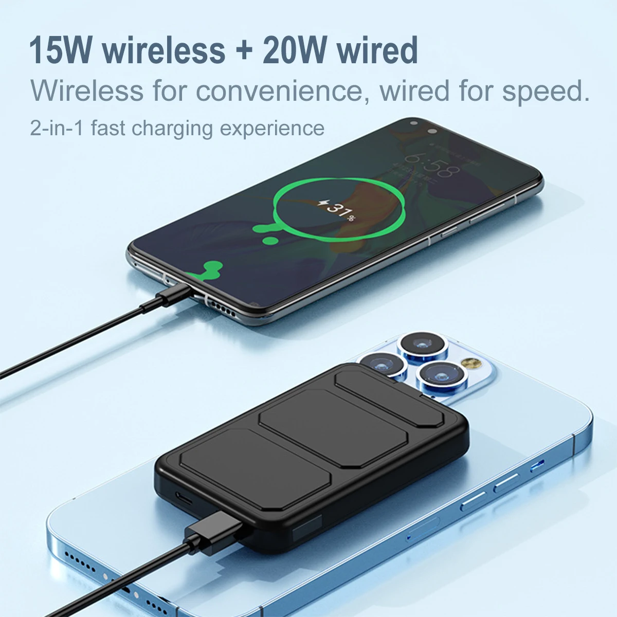 10000mAh Mini Magnetic Wireless Fast Charge Auto-wake For iPhone 15 14 13 Pro Max Magnetic Powerbank