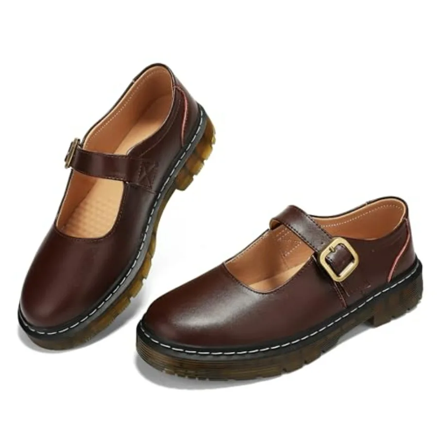 

Women's Mary Jane Flats Classic Comfort Slip-On Shoes - Breathable Lightweight Casual Dress Shoes for Women, Closed Toe Walking