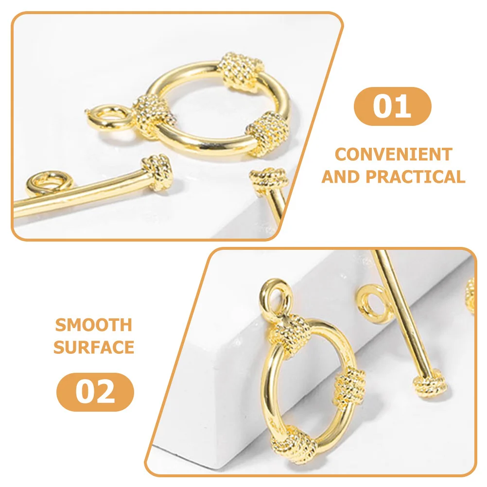 

5 set Round Ot Cord Clasp Lightweight Small Size Easy Replacement Jewelry Connector Bright Color Toggle Clasp For Bracelet